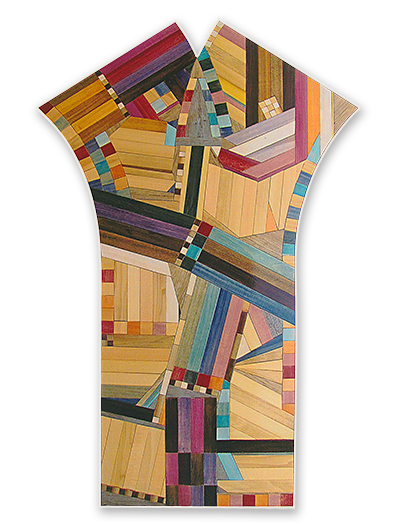 Holzmosaik "Torso" von Albert Ennemoser